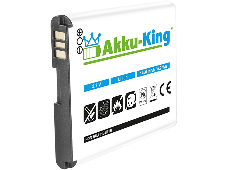 AKKU-KING Akku kompatibel mit Huawei HB5K1H Li-Ion Handy-Akku, 3.7 Volt, 1450mAh