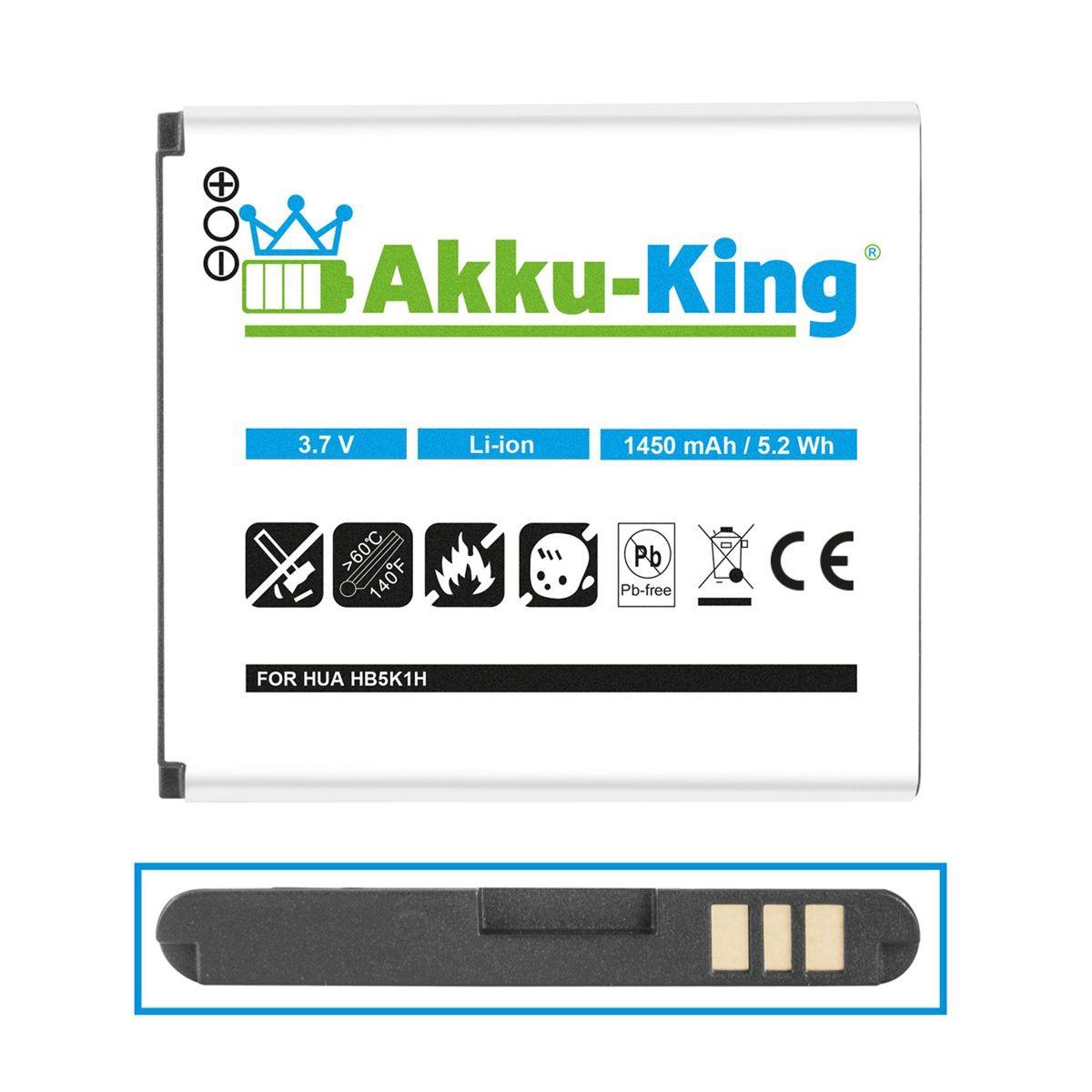 AKKU-KING Akku 1450mAh kompatibel 3.7 Volt, Li-Ion Huawei mit Handy-Akku, HB5K1H