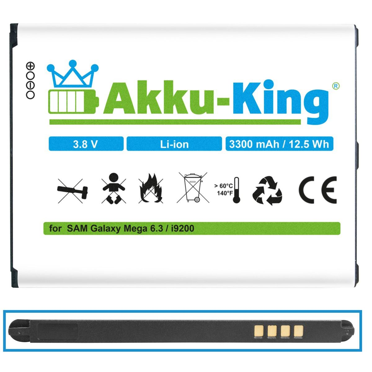 AKKU-KING Akku kompatibel Volt, Li-Ion Handy-Akku, mit EB-B700BE Samsung 3.8 3300mAh