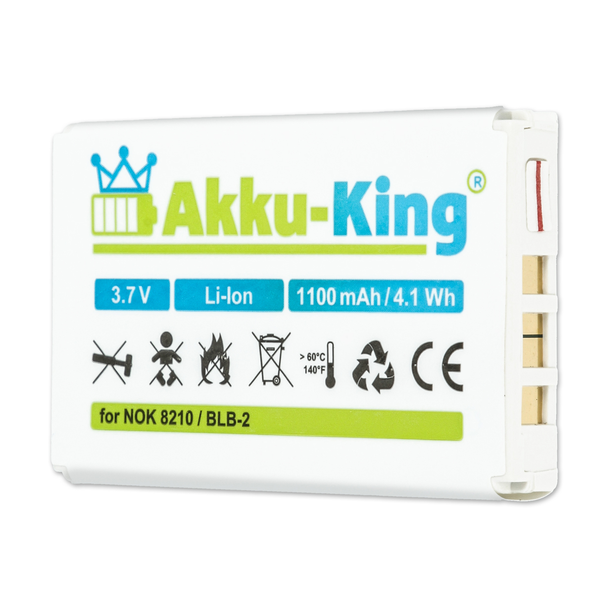 kompatibel 3.7 Li-Ion 1100mAh mit Volt, Akku AKKU-KING Handy-Akku, Nokia BLB-2
