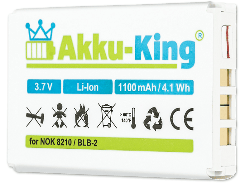 mit Handy-Akku, Li-Ion 1100mAh Volt, 3.7 kompatibel AKKU-KING Akku BLB-2 Nokia