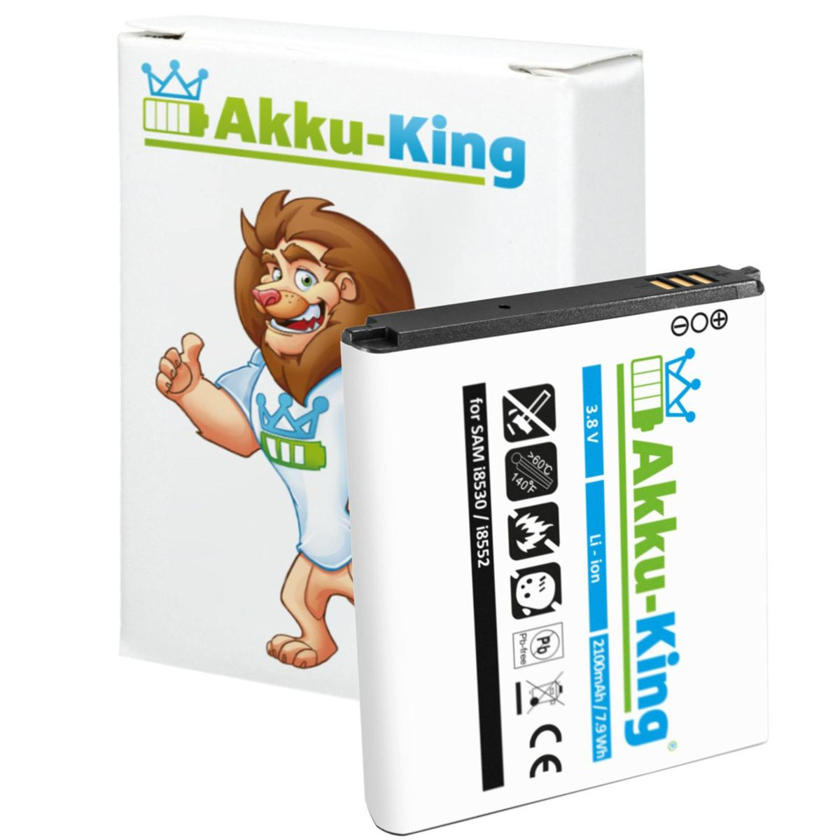 AKKU-KING Akku kompatibel mit Samsung Li-Ion EB585157LU 3.8 2100mAh Handy-Akku, Volt