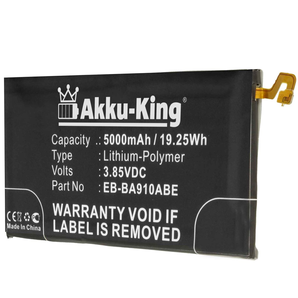 5000mAh 3.85 AKKU-KING EB-BA910ABE Li-Polymer mit Volt, Handy-Akku, Samsung Akku kompatibel