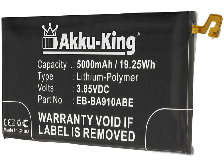 5000mAh 3.85 AKKU-KING EB-BA910ABE Li-Polymer mit Volt, Handy-Akku, Samsung Akku kompatibel