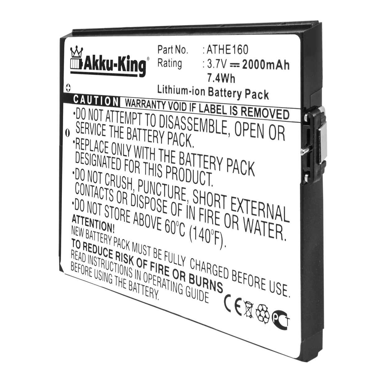 2000mAh Volt, kompatibel AKKU-KING 35H00081-00M 3.7 mit Li-Ion Handy-Akku, Akku HTC