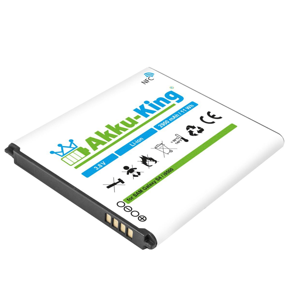 AKKU-KING Akku kompatibel Volt, 3.8 EB-B600BE mit NFC 2900mAh Li-Ion Samsung Handy-Akku