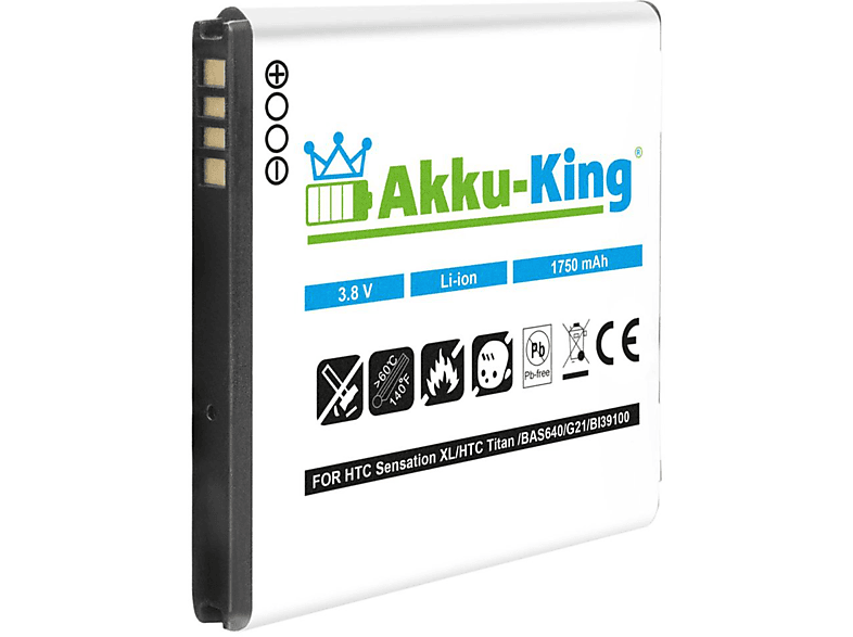 Akku Handy-Akku, 3.8 S640 Li-Ion AKKU-KING HTC 1750mAh mit Volt, kompatibel BA