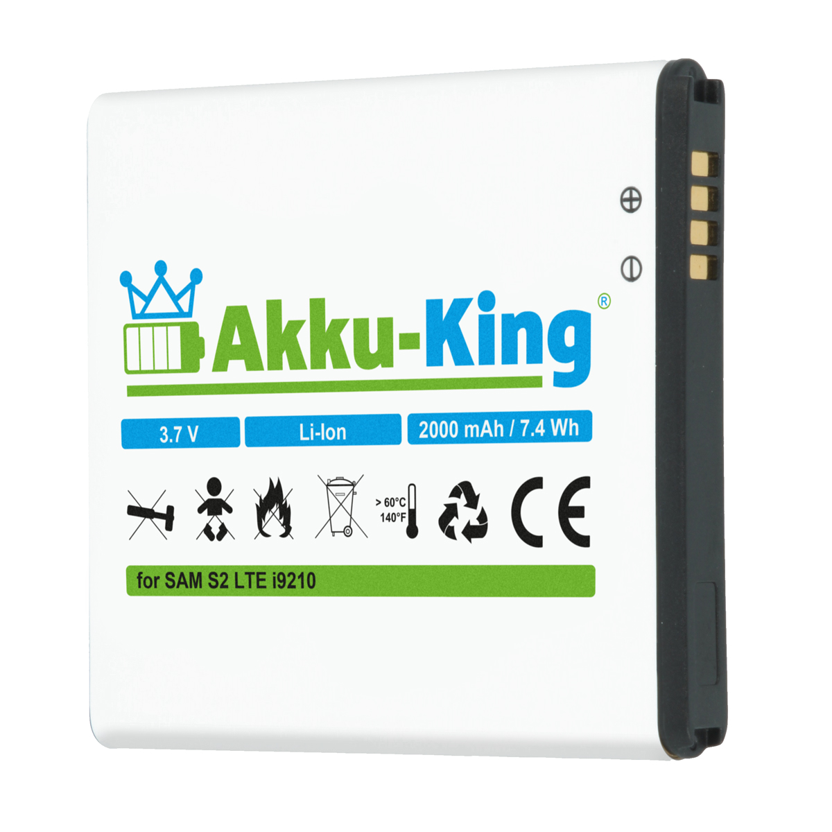 Handy-Akku, mit EB-L1D7IBA Akku Samsung AKKU-KING kompatibel 2000mAh 3.7 Volt, Li-Ion