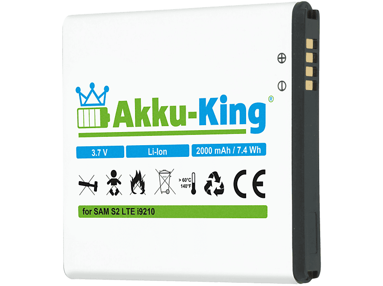 AKKU-KING Akku kompatibel mit Samsung EB-L1D7IBA Li-Ion Handy-Akku, 3.7 Volt, 2000mAh