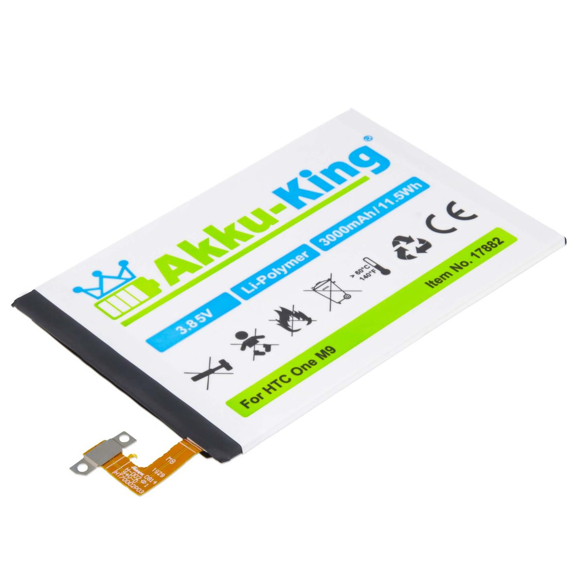 AKKU-KING 3.85 mit Volt, Akku HTC Handy-Akku, Li-Polymer kompatibel 3000mAh B0PGE100