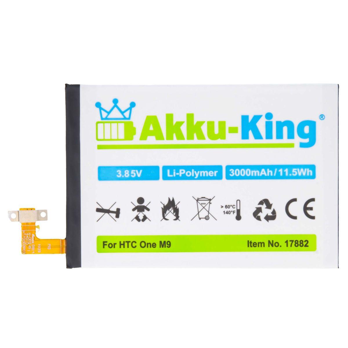 Akku B0PGE100 Handy-Akku, Li-Polymer kompatibel HTC 3000mAh Volt, mit AKKU-KING 3.85