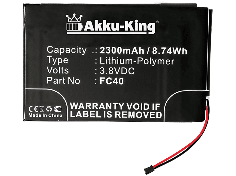 AKKU-KING Akku kompatibel mit Motorola FC40 Li-Polymer Handy-Akku, 3.8 Volt, 2300mAh