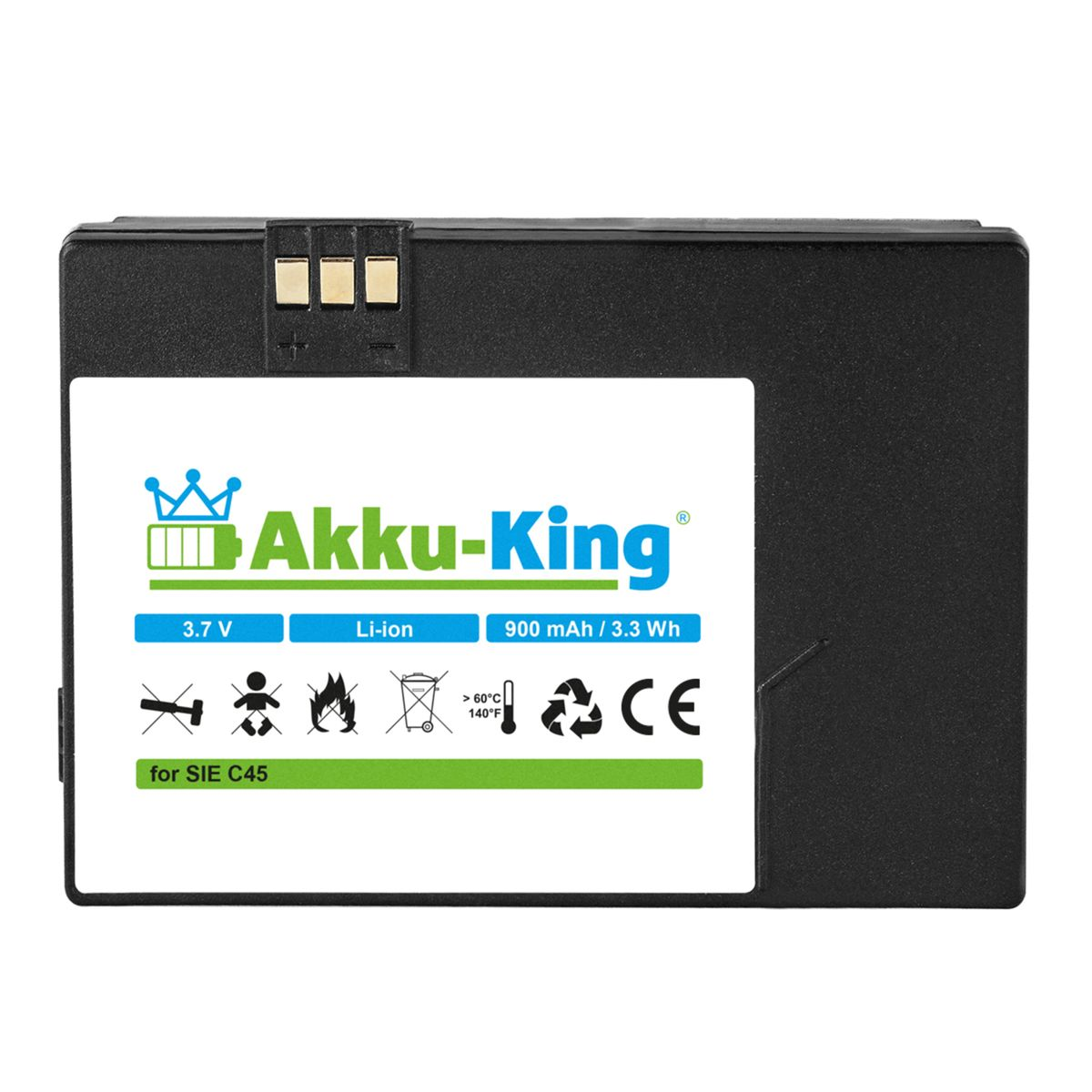 Akku Handy-Akku, V30145-K1310-X213 900mAh mit kompatibel Volt, Li-Ion AKKU-KING Siemens 3.7