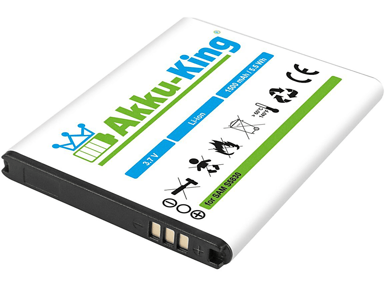 AKKU-KING Akku kompatibel mit Samsung 1500mAh Volt, Handy-Akku, EB494358VU 3.7 Li-Ion