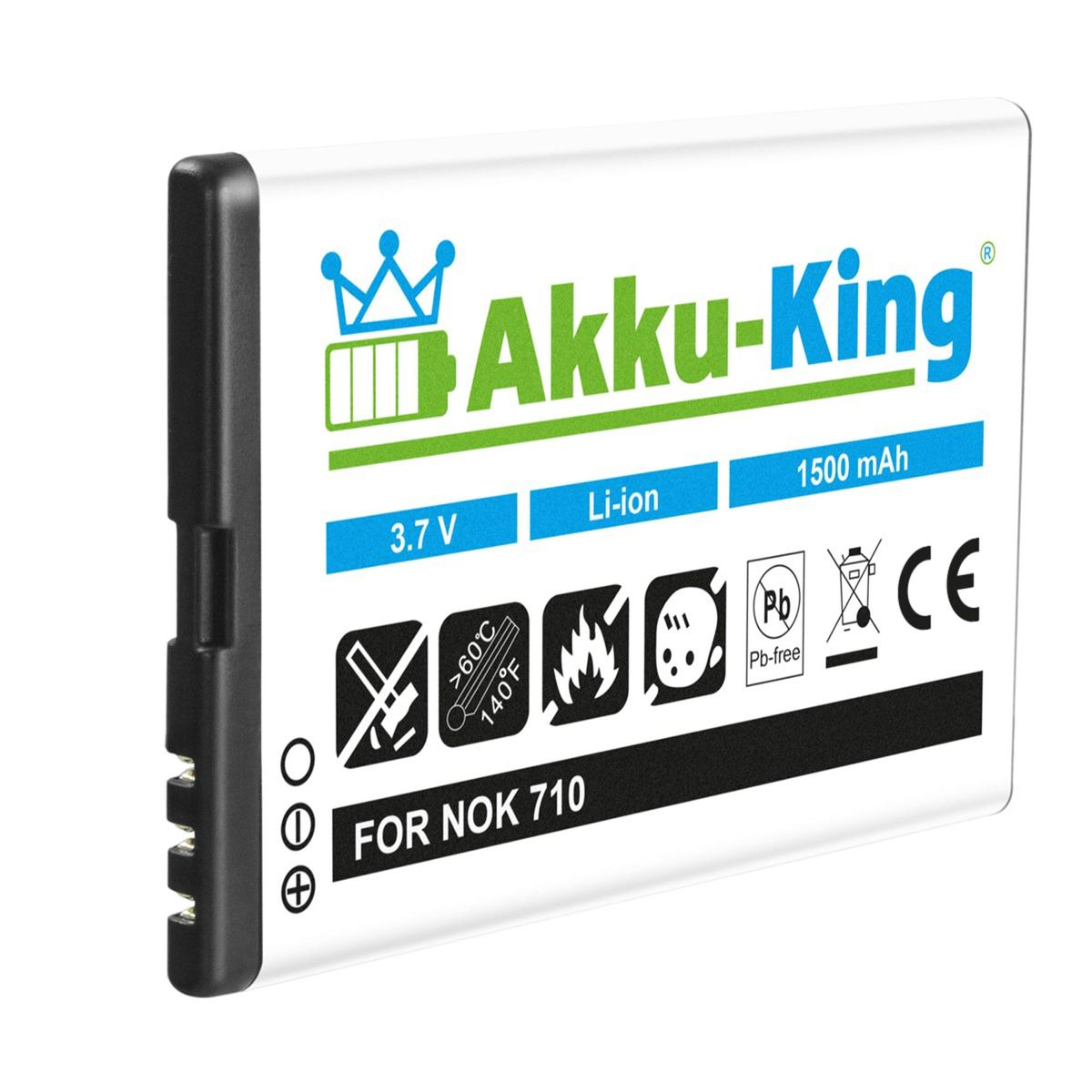 AKKU-KING Akku Handy-Akku, BP-3L 1500mAh Li-Ion 3.7 kompatibel Volt, mit Nokia