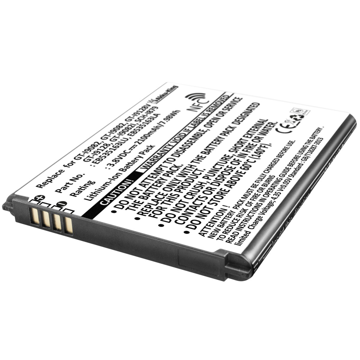3.8 EB535163LA kompatibel Akku mit 2100mAh Li-Ion NFC AKKU-KING Samsung Handy-Akku, Volt,