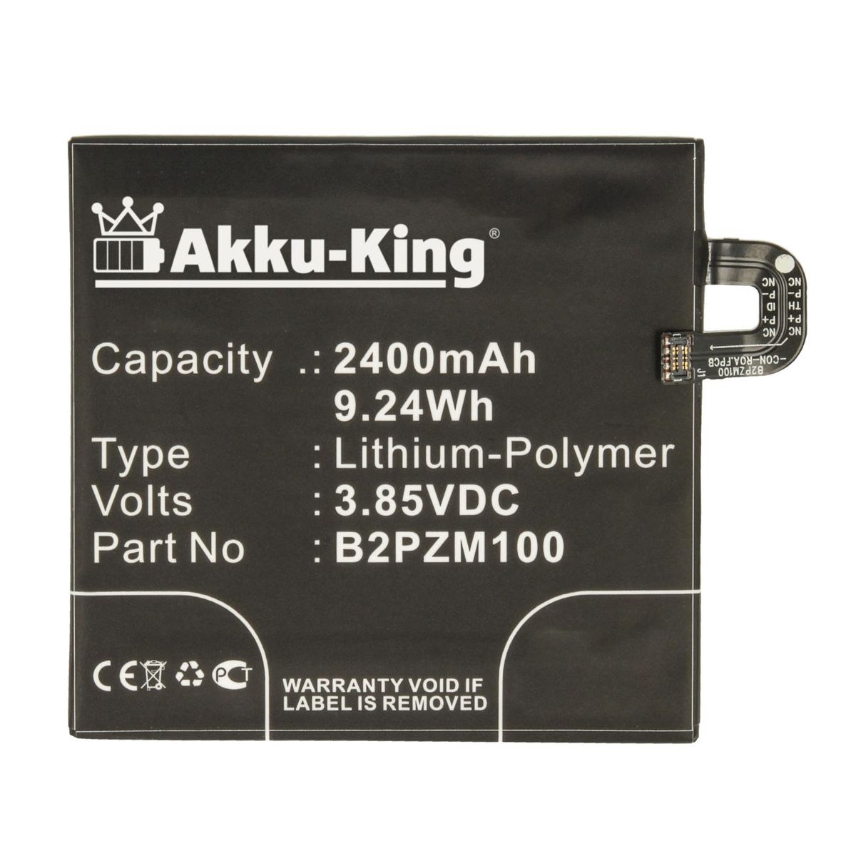 Volt, 3.85 Li-Polymer Handy-Akku, HTC Akku 35H00270-00M kompatibel AKKU-KING mit 2400mAh