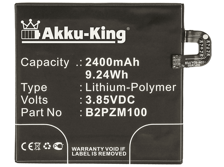 AKKU-KING Akku kompatibel mit HTC 35H00270-00M Li-Polymer Handy-Akku, 3.85 Volt, 2400mAh