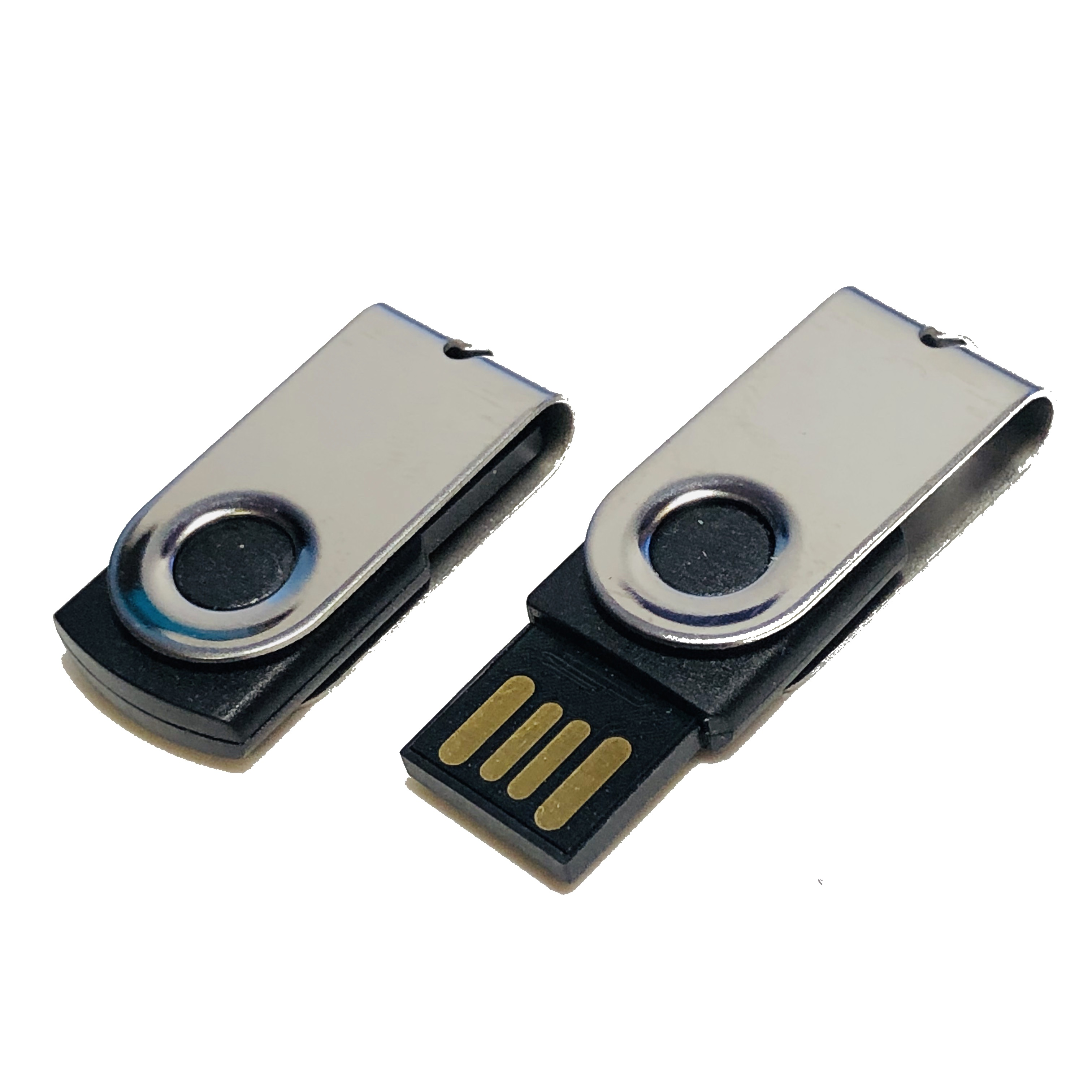 USB GERMANY ® MINI-SWIVEL USB-Stick 2 (Schwarz-Chrome, GB)