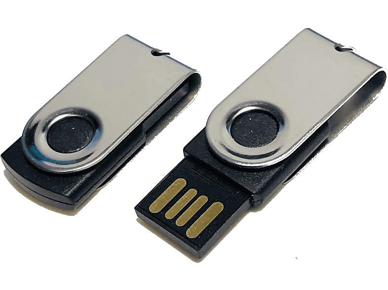 USB GERMANY ® MINI-SWIVEL 1 GB) (Schwarz-Chrome, USB-Stick