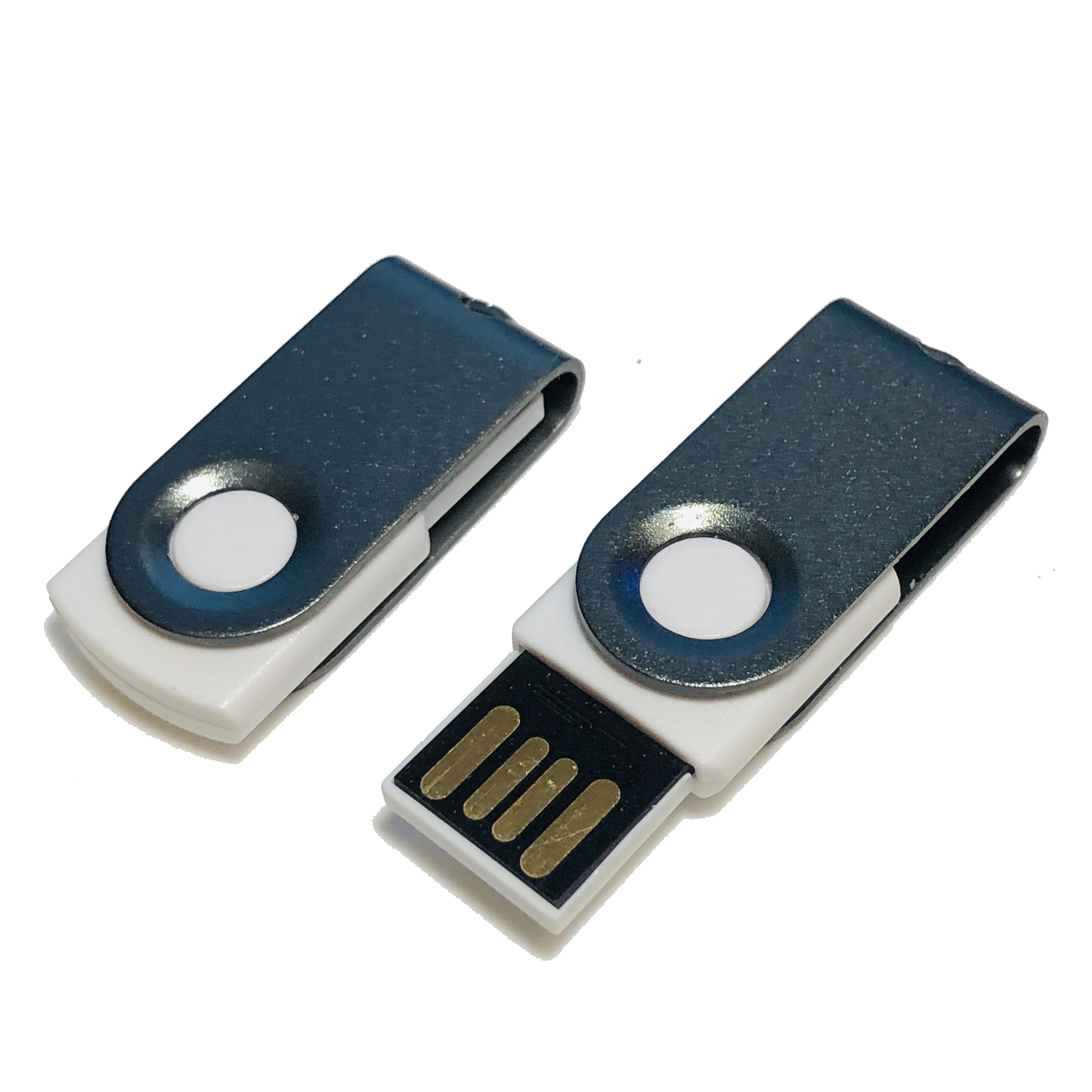MINI-SWIVEL USB ® GB) 2 (Weiß-Graumetall, GERMANY USB-Stick