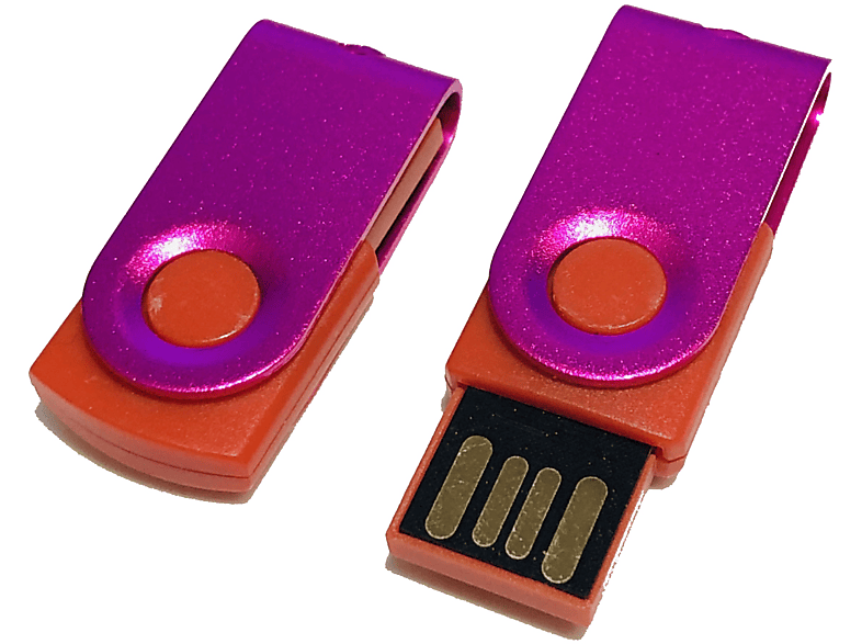 USB GERMANY ® MINI-SWIVEL USB-Stick (Rot-Pink, 128 GB)