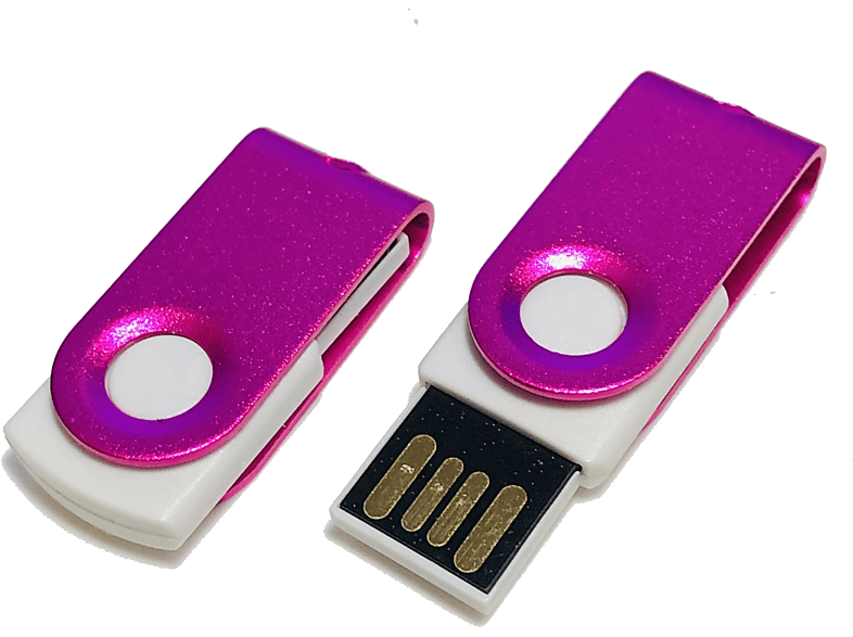 USB GERMANY ® MINI-SWIVEL USB-Stick (Weiß-Pink, 16 GB)