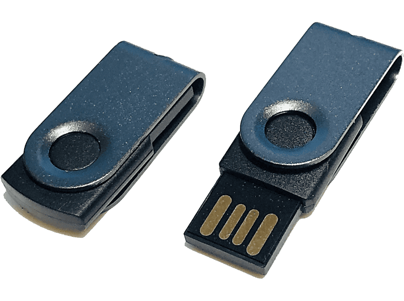 1 GB) ® MINI-SWIVEL USB GERMANY (Schwarz-Graumetall, USB-Stick