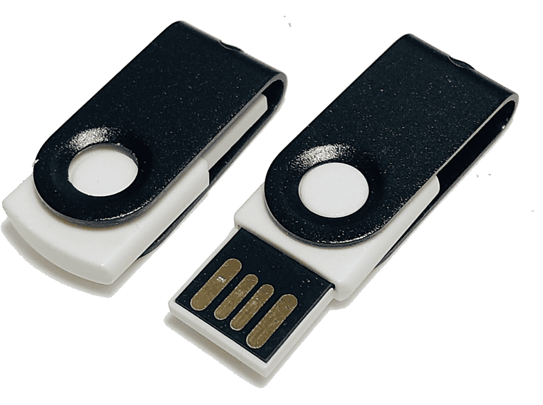 USB GERMANY ® MINI-SWIVEL USB-Stick (Weiß-Schwarz, 128 GB)