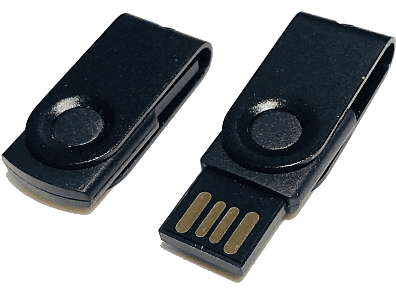 USB GERMANY ® MINI-SWIVEL USB-Stick (Schwarz-Schwarz, 2 GB)