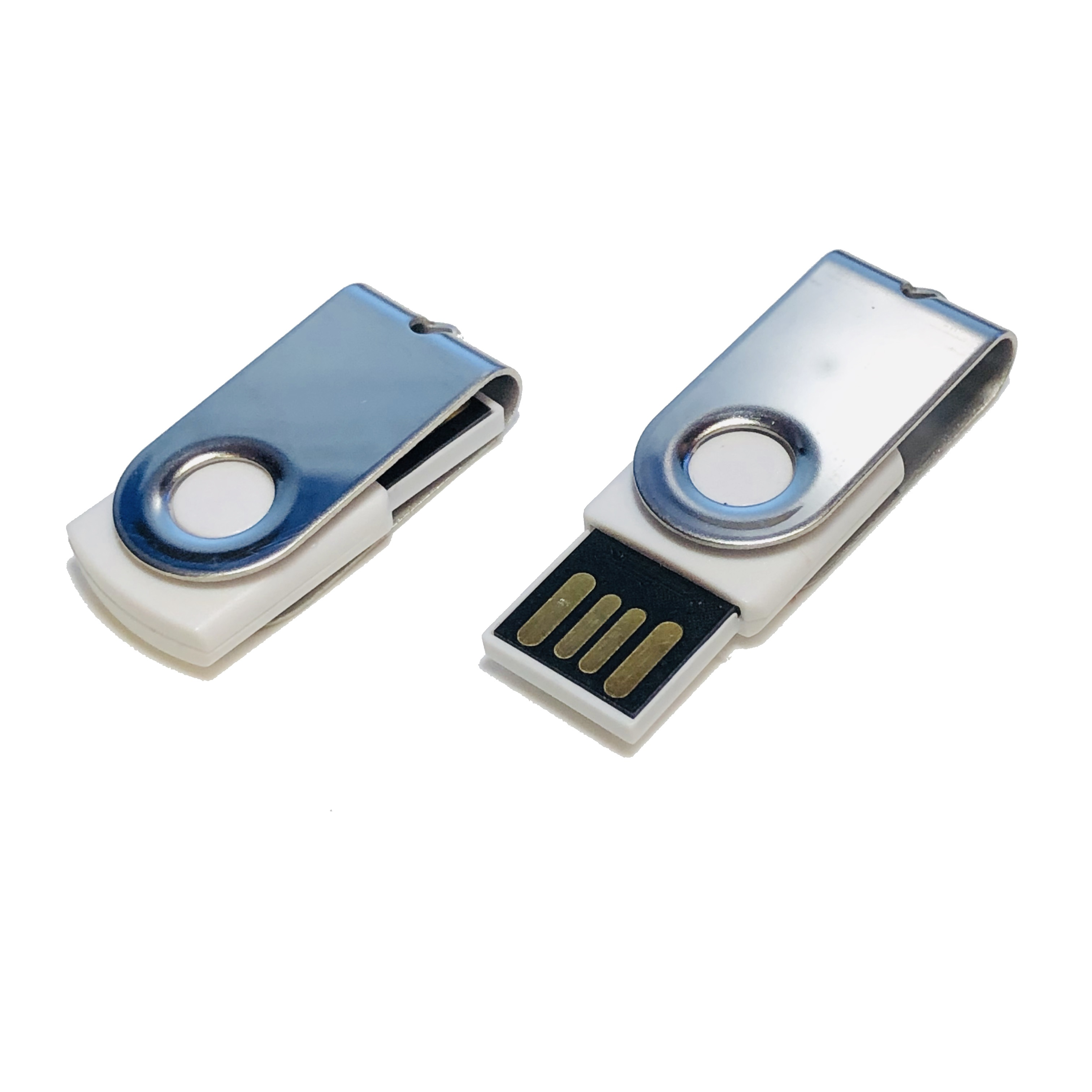 USB GERMANY ® 8 GB) MINI-SWIVEL (Weiß-Chrome, USB-Stick
