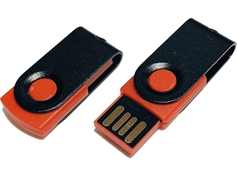 USB-Stick 16 ® MINI-SWIVEL (Rot-Schwarz, USB GB) GERMANY