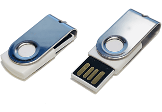 USB GERMANY ® MINI-SWIVEL USB-Stick (Weiß-Chrome, 64 GB)