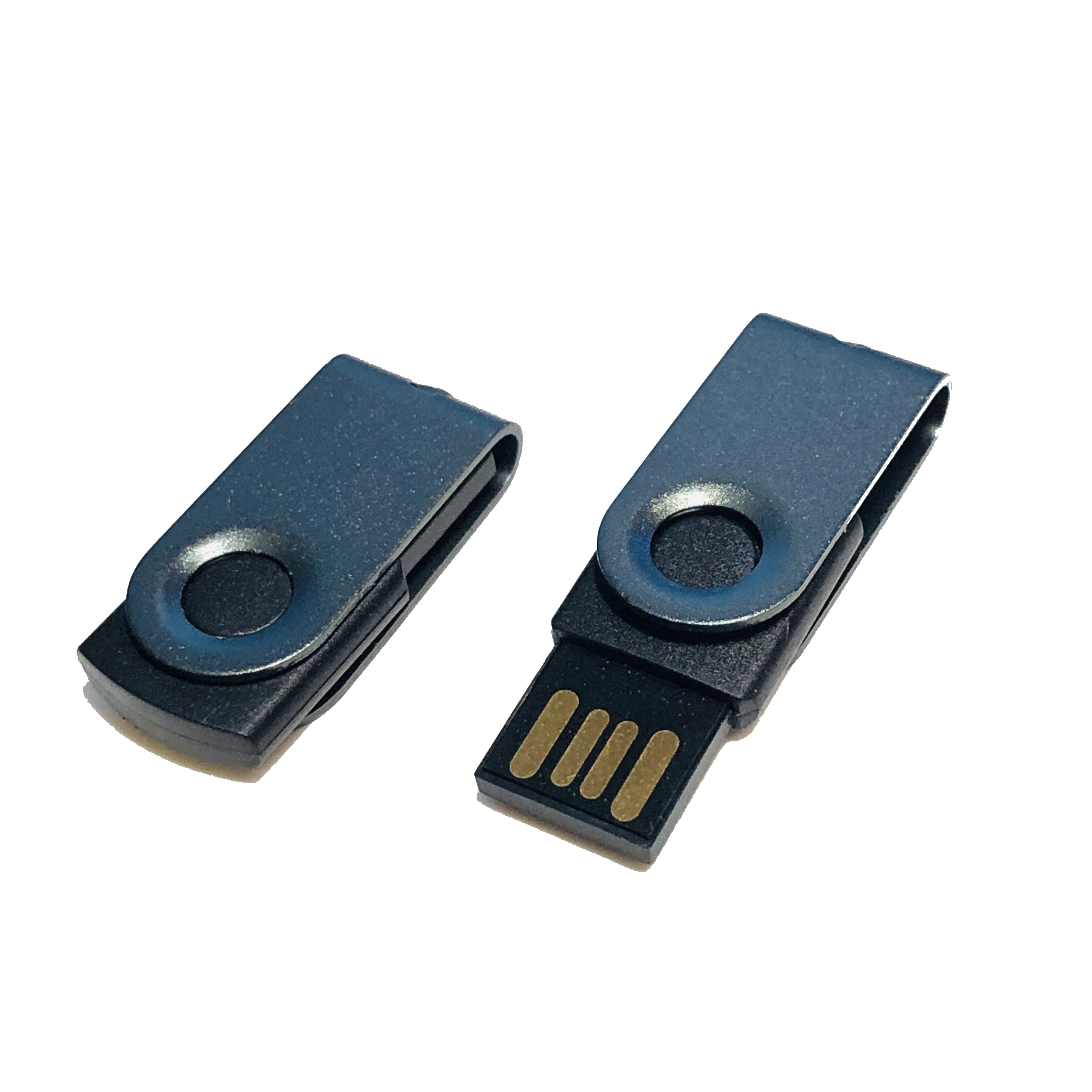 USB GERMANY ® MINI-SWIVEL USB-Stick (Schwarz-Graumetall, 128 GB)