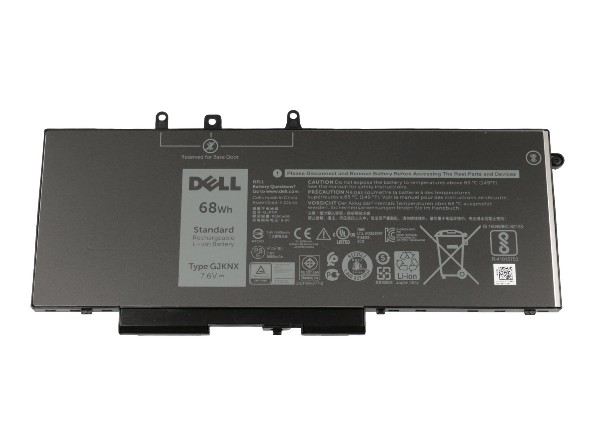 DELL 0GD1JP Original 4 Zellen/7,6V 7.6 Akku, Volt, mAh Li-Polymer 8550