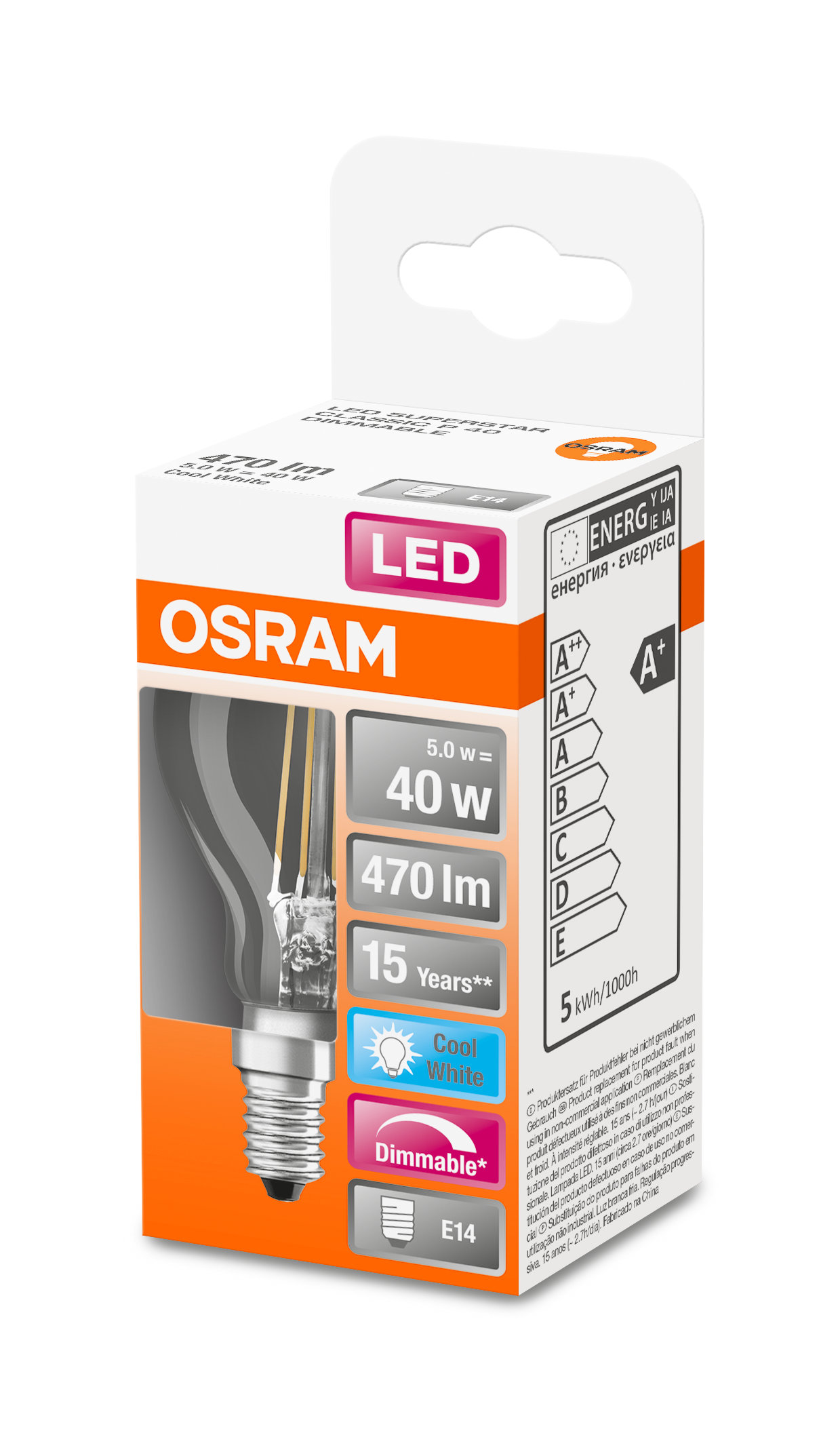 P Lampe CLASSIC Retrofit OSRAM  LED 470 LED Lumen Kaltweiß DIM