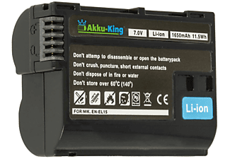 AKKU-KING Akku kompatibel mit Nikon EN-EL15 Li-Ion Kamera-Akku, 3.7 Volt, 1650mAh