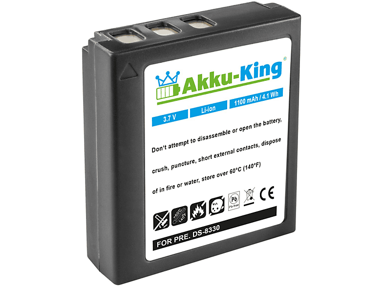 AKKU-KING Akku kompatibel mit Medion DC-8300 Li-Ion Kamera-Akku, 3.7 Volt, 1100mAh