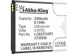 AKKU-KING Akku kompatibel mit ZTE Li3823T43P3h735350 Li-Ion Handy-Akku, 3.8 Volt, 2300mAh