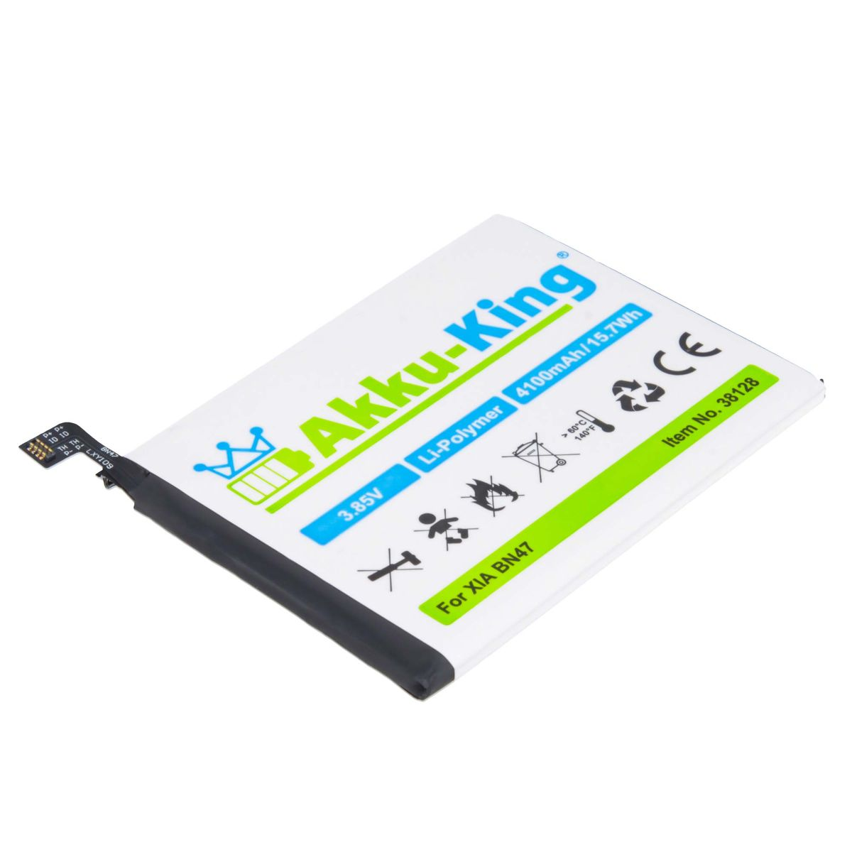 kompatibel Handy-Akku, Li-Polymer 4100mAh AKKU-KING mit Xiaomi Volt, BN47 Akku 3.85