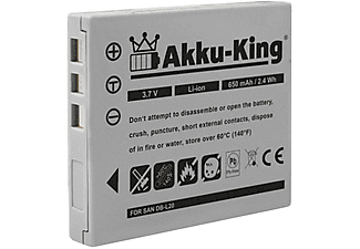 AKKU-KING Akku kompatibel mit Sanyo DB-L20 Li-Ion Kamera-Akku, 3.7 Volt, 650mAh