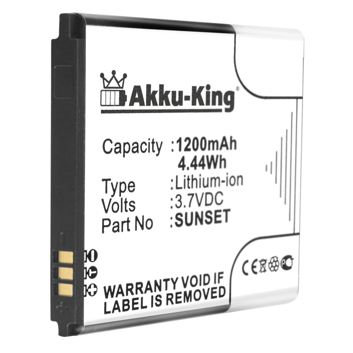 Sunset AKKU-KING Handy-Akku, Akku Wiko Li-Ion kompatibel 3.7 1200mAh Volt, mit