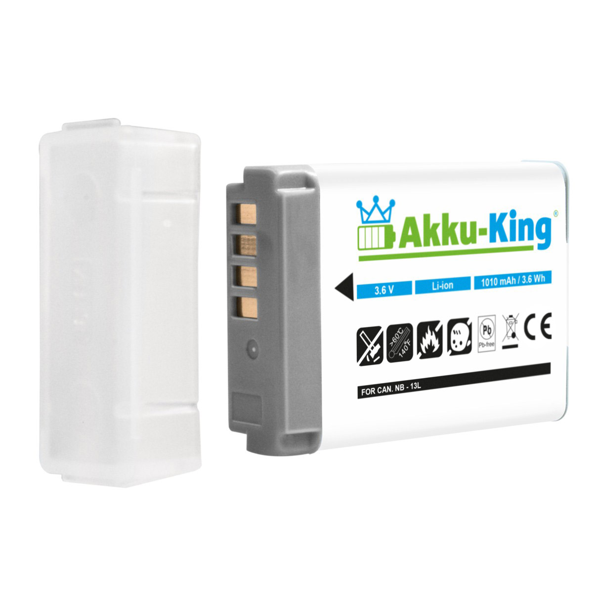 AKKU-KING Akku kompatibel mit Canon NB-13L 3.6 Volt, Kamera-Akku, Li-Ion 1010mAh