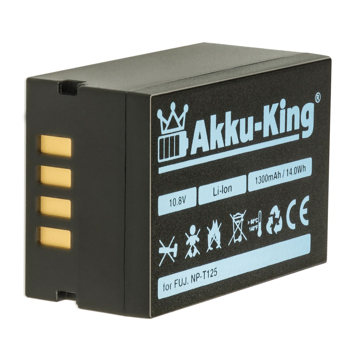 Volt, NP-T125 Kamera-Akku, AKKU-KING 1300mAh Fujifilm 10.8 Akku mit kompatibel Li-Ion