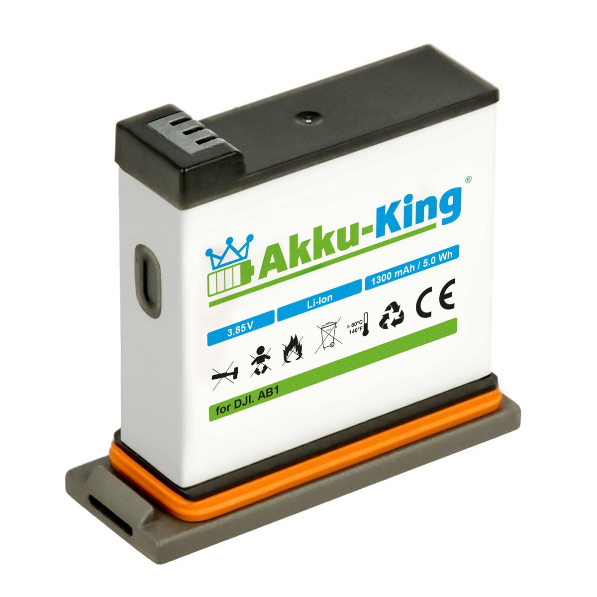 kompatibel Akku 1300mAh mit 3.85 Volt, Kamera-Akku, AKKU-KING DJI AB1 P01 Li-Ion