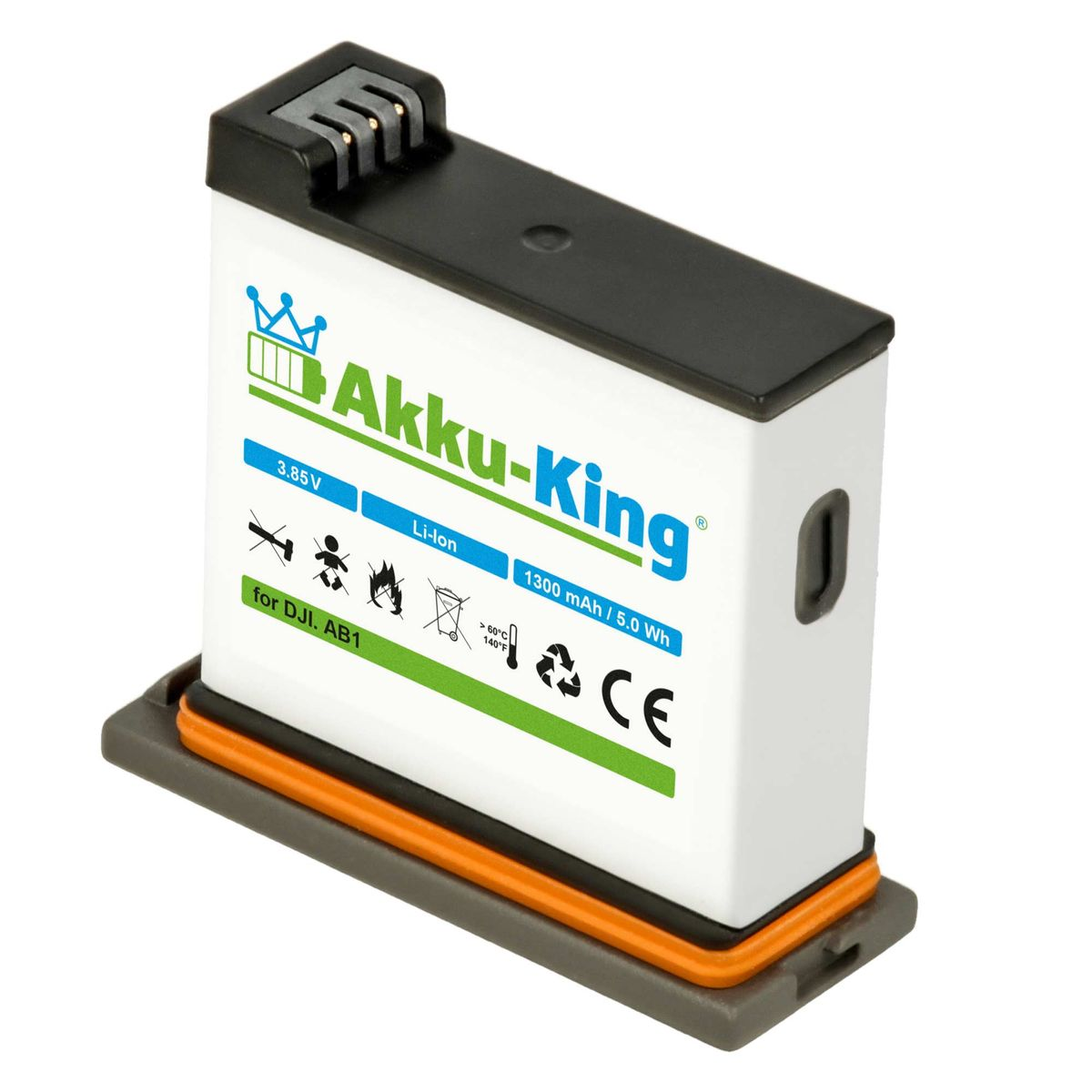 AKKU-KING Akku kompatibel mit DJI AB1 Volt, 1300mAh P01 Li-Ion Kamera-Akku, 3.85