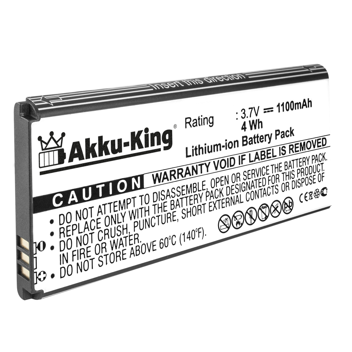 AKKU-KING Akku kompatibel mit ZTE Li-Ion Volt, 1100mAh Li3714T42P3h853448 3.7 Handy-Akku