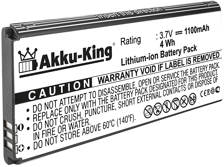 AKKU-KING Akku kompatibel mit Li-Ion ZTE Handy-Akku, Li3714T42P3h853448 3.7 1100mAh Volt