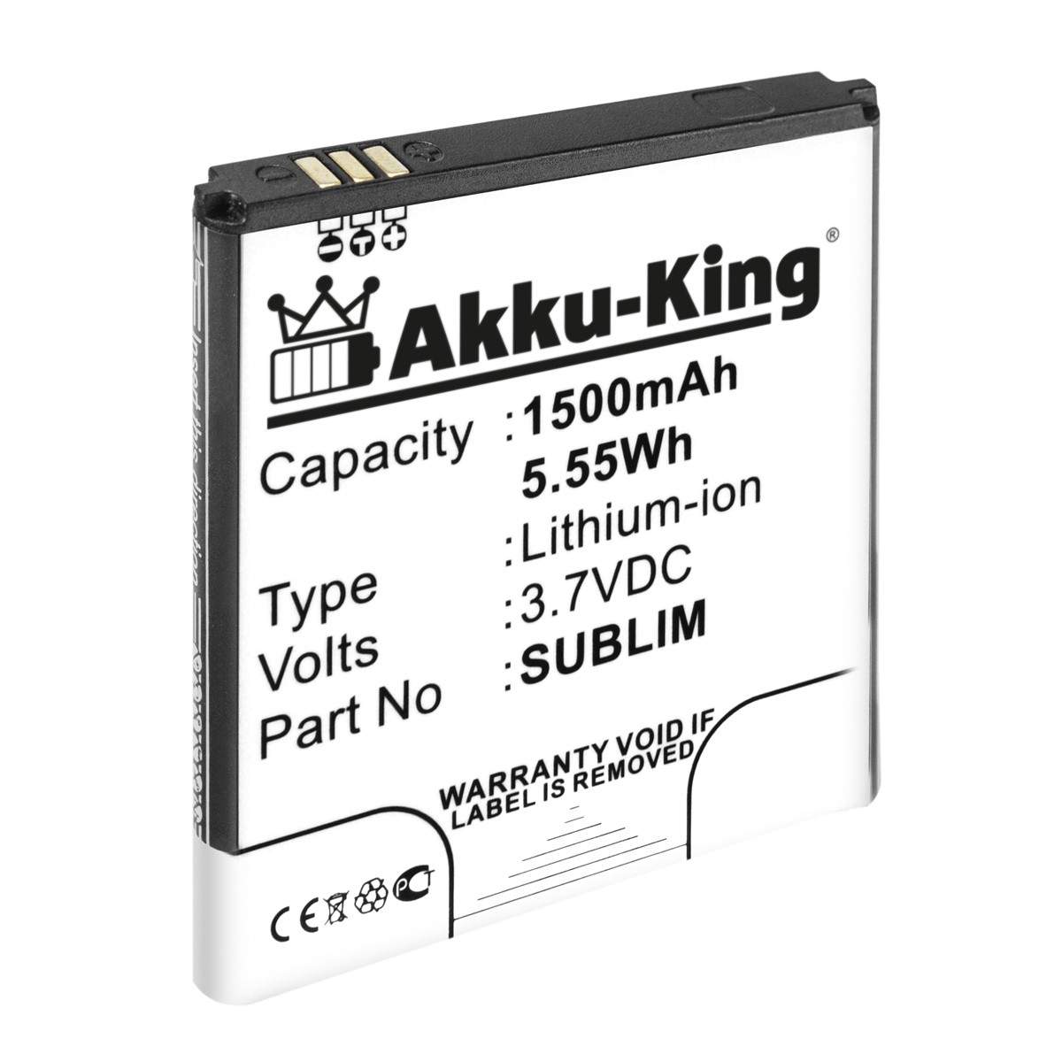 AKKU-KING Akku kompatibel 1500mAh mit Volt, Wiko N270 3.7 Handy-Akku, Li-Ion