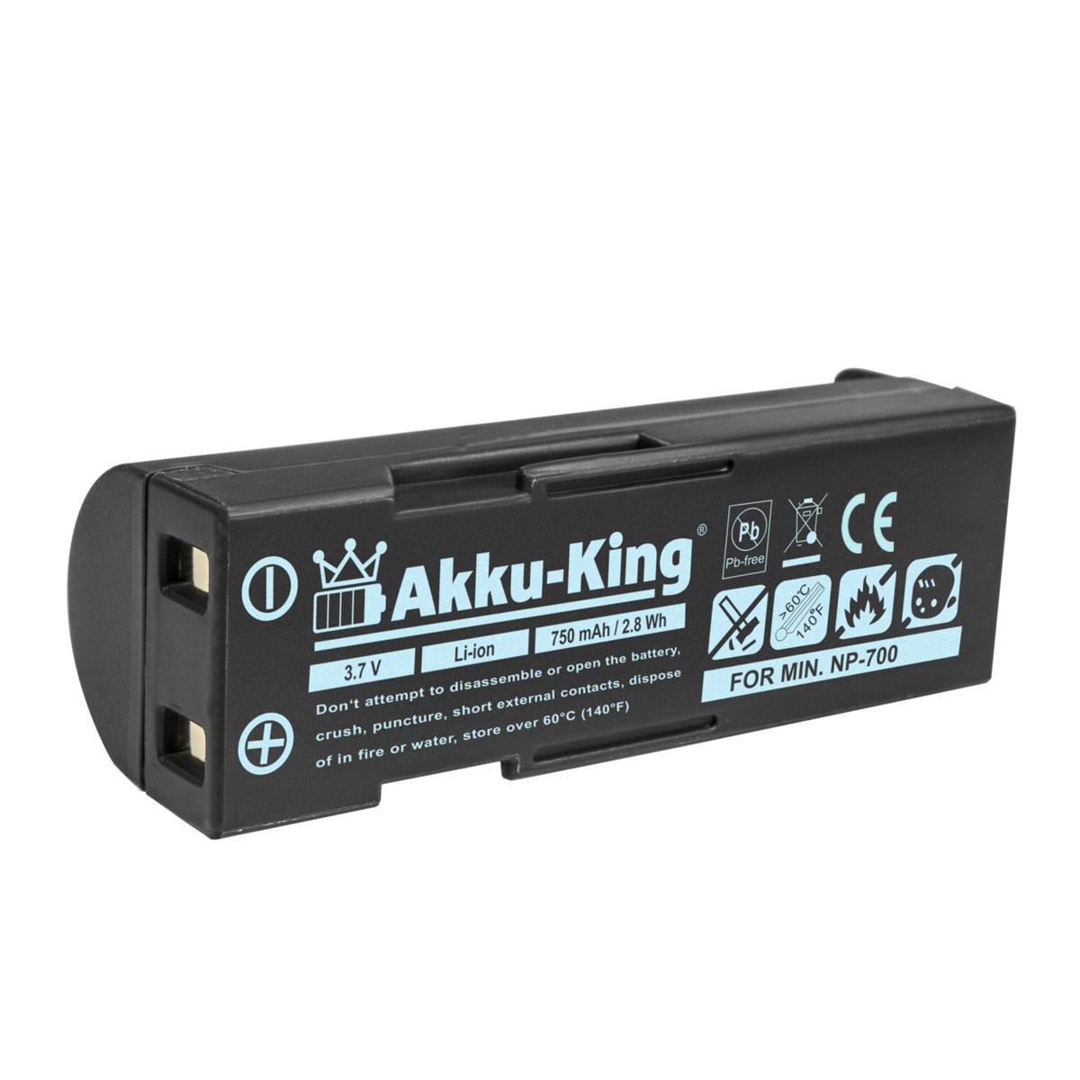 Sanyo 750mAh Volt, Li-Ion mit kompatibel AKKU-KING Kamera-Akku, Akku 3.7 DB-L30A